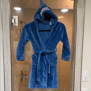 L.L. Bean Blue Shark Hooded Kids Robe